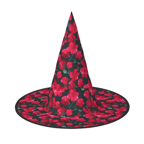JBJGKHLP Roter rosa Blumendruck Halloween Hexenhut Unisex Karneval Cosplay Party Mode Kappe Kostüm Zubehör JBJGKHLP Roter rosa Blumendruck Halloween Hexenhut Unisex Karneval Cosplay Party Mode Kappe Kostüm Zubehör von JBJGKHLP
