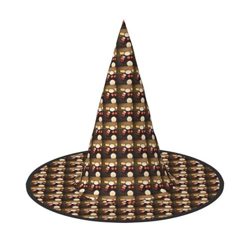 JBJGKHLP Schlagzeug Set-Standard Druck Halloween Hexenhut Unisex Karneval Cosplay Party Mode Cap Kostüm Zubehör JBJGKHLP Schlagzeug Set-Standard Druck Halloween Hexenhut Unisex Karneval Cosplay Party Mode Cap Kostüm Zubehör von JBJGKHLP