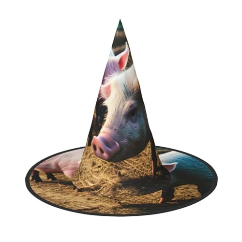 JBJGKHLP Schweine im Bauernhof Druck Halloween Hexenhut Unisex Karneval Cosplay Party Mode Cap Kostüm Zubehör JBJGKHLP Schweine im Bauernhof Druck Halloween Hexenhut Unisex Karneval Cosplay Party Mode Cap Kostüm Zubehör von JBJGKHLP