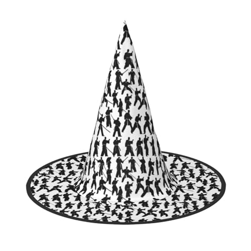 JBJGKHLP Silhouetten von Kampfsport-Druck, Halloween, Hexenhut, Unisex, Karneval, Cosplay, Party, Mode, Kappe, Kostüm-Zubehör JBJGKHLP Silhouetten von Kampfsport-Druck, Halloween, Hexenhut, Unisex, Karneval, Cosplay, Party, Mode, Kappe, Kostüm-Zubehör von JBJGKHLP