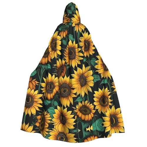 JBJGKHLP Sonnenblumen-Druck, Unisex, Erwachsene, mit Kapuze, langärmelig, Umhang, Halloween, Weihnachten, Karneval, Mottopartys JBJGKHLP Sonnenblumen-Druck, Unisex, Erwachsene, mit Kapuze, langärmelig, Umhang, Halloween, Weihnachten, Karneval, Mottopartys von JBJGKHLP