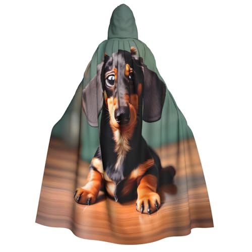 JBJGKHLP Süßer Dackel-Druck, Unisex, Erwachsene, mit Kapuze, langärmelig, Umhang, Halloween, Weihnachten, Karneval, Mottopartys JBJGKHLP Süßer Dackel-Druck, Unisex, Erwachsene, mit Kapuze, langärmelig, Umhang, Halloween, Weihnachten, Karneval, Mottopartys von JBJGKHLP