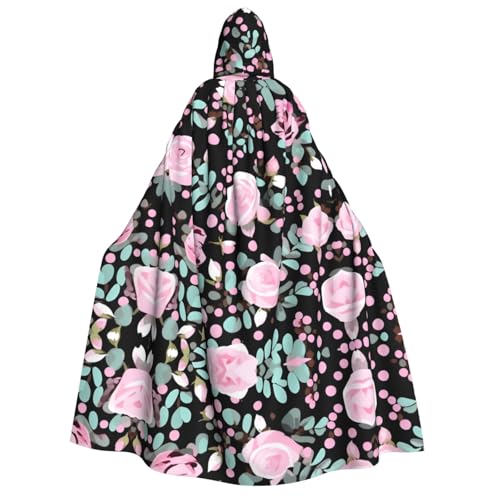 JBJGKHLP Süßer rosafarbener Rosen-Mix, Leopardenmuster, Unisex, Erwachsene, mit Kapuze, langärmelig, Umhang, Halloween, Weihnachten, Karneval, Mottopartys JBJGKHLP Süßer rosafarbener Rosen-Mix, Leopardenmuster, Unisex, Erwachsene, mit Kapuze, langärmelig, Umhang, Halloween, Weihnachten, Karneval, Mottopartys von JBJGKHLP