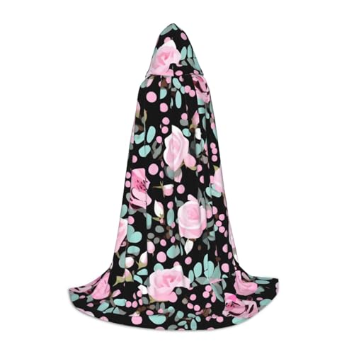 JBJGKHLP Süßer rosafarbener Rosen-Mix, Leopardenmuster, Unisex, Kapuzenumhang, Robe, Karneval, Halloween, Cosplay, Weihnachten, bequem, stilvoll JBJGKHLP Süßer rosafarbener Rosen-Mix, Leopardenmuster, Unisex, Kapuzenumhang, Robe, Karneval, Halloween, Cosplay, Weihnachten, bequem, stilvoll von JBJGKHLP