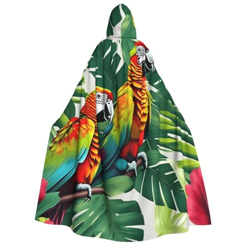 JBJGKHLP Tropischer Blumenblatt-Papageien-Druck, Unisex, Erwachsene, mit Kapuze, langärmelig, Umhang, Halloween, Weihnachten, Karneval, Motto-Partys JBJGKHLP Tropischer Blumenblatt-Papageien-Druck, Unisex, Erwachsene, mit Kapuze, langärmelig, Umhang, Halloween, Weihnachten, Karneval, Motto-Partys von JBJGKHLP