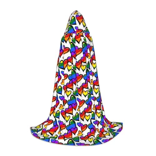 JBJGKHLP Umhang mit Kapuze in Regenbogenfarben, mit Herzmotiv, Unisex, für Karneval, Halloween, Cosplay, Weihnachten, bequem, stilvoll JBJGKHLP Umhang mit Kapuze in Regenbogenfarben, mit Herzmotiv, Unisex, für Karneval, Halloween, Cosplay, Weihnachten, bequem, stilvoll von JBJGKHLP