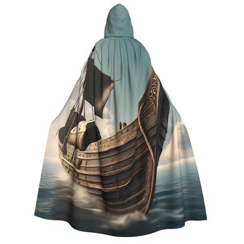 JBJGKHLP Umhang mit Kapuze und langem Wikinger-Boot, Unisex, Erwachsene, für Halloween, Weihnachten, Karneval, Mottopartys von JBJGKHLP