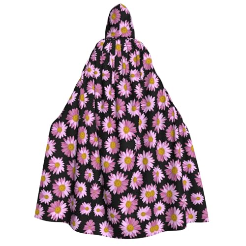 JBJGKHLP Umhang mit Kapuze und langen Ärmeln, für Halloween, Weihnachten, Karneval, Motto-Partys, gepunktet, rosa Blumendruck, Unisex von JBJGKHLP