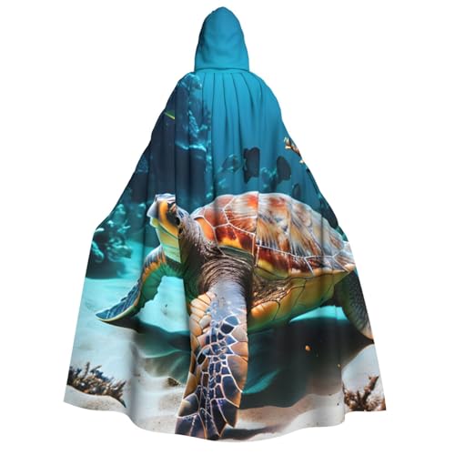 JBJGKHLP Umhang mit Meeresschildkröte, Unisex, Erwachsene, mit Kapuze, langärmelig, für Halloween, Weihnachten, Karneval, Mottopartys JBJGKHLP Umhang mit Meeresschildkröte, Unisex, Erwachsene, mit Kapuze, langärmelig, für Halloween, Weihnachten, Karneval, Mottopartys von JBJGKHLP