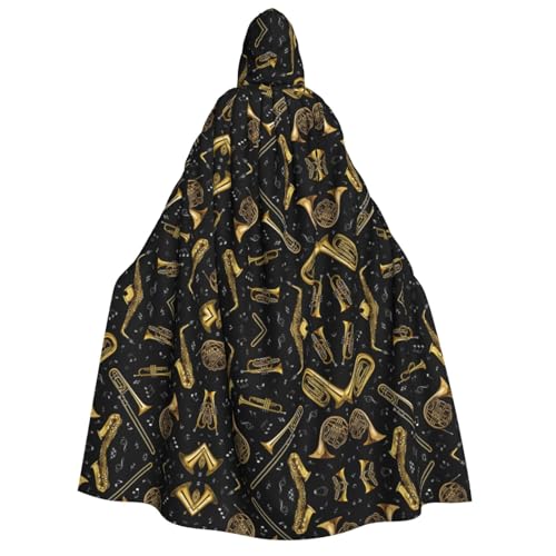 JBJGKHLP Umhang mit Musikinstrumenten, Unisex, Erwachsene, mit Kapuze, langärmelig, für Halloween, Weihnachten, Karneval, Mottopartys JBJGKHLP Umhang mit Musikinstrumenten, Unisex, Erwachsene, mit Kapuze, langärmelig, für Halloween, Weihnachten, Karneval, Mottopartys von JBJGKHLP