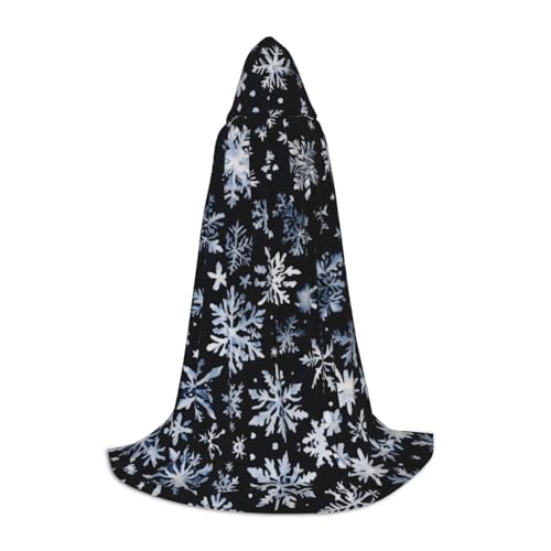 JBJGKHLP Umhang mit Schneemann, Sternen und Schneeflocken, Unisex, mit Kapuze, Karneval, Halloween, Cosplay, Weihnachten, bequem, stilvoll von JBJGKHLP