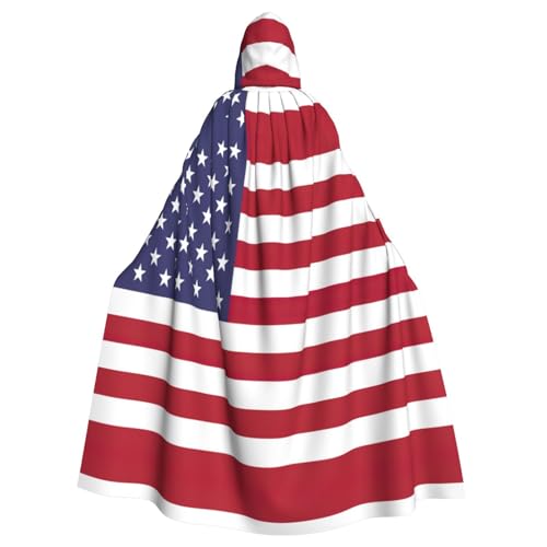 JBJGKHLP Umhang mit amerikanischer Flagge, atmungsaktiv, Unisex, mit Kapuze, für Halloween, Cosplay, Festivals JBJGKHLP Umhang mit amerikanischer Flagge, atmungsaktiv, Unisex, mit Kapuze, für Halloween, Cosplay, Festivals von JBJGKHLP