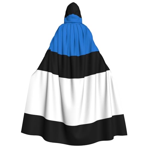 JBJGKHLP Umhang mit der Flagge Estlands, Unisex, Erwachsene, mit Kapuze, langärmelig, für Halloween, Weihnachten, Karneval, Mottopartys JBJGKHLP Umhang mit der Flagge Estlands, Unisex, Erwachsene, mit Kapuze, langärmelig, für Halloween, Weihnachten, Karneval, Mottopartys von JBJGKHLP