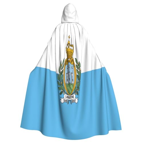 JBJGKHLP Umhang mit der Flagge von San Marino, atmungsaktiv, Unisex, mit Kapuze, für Halloween, Cosplay, Festivals JBJGKHLP Umhang mit der Flagge von San Marino, atmungsaktiv, Unisex, mit Kapuze, für Halloween, Cosplay, Festivals von JBJGKHLP