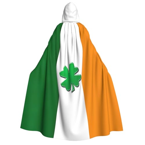 JBJGKHLP Umhang mit irischer Flagge, Unisex, Erwachsene, mit Kapuze, langärmelig, Halloween, Weihnachten, Karneval, Mottopartys von JBJGKHLP
