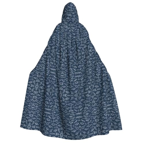 JBJGKHLP Unisex Erwachsenen-Umhang mit Kapuze, langärmelig, Motiv: Ozean-Fische, Halloween, Weihnachten, Karneval, Mottopartys von JBJGKHLP