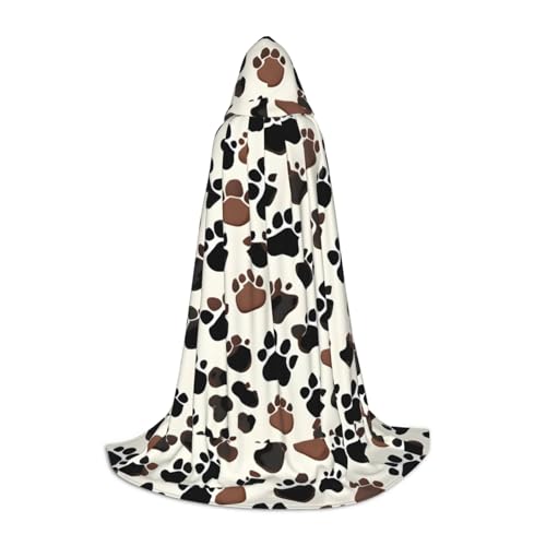 JBJGKHLP Unisex Kapuzenumhang mit Hundepfotenabdruck, Karneval, Halloween, Cosplay, Weihnachten, bequem, stilvoll von JBJGKHLP