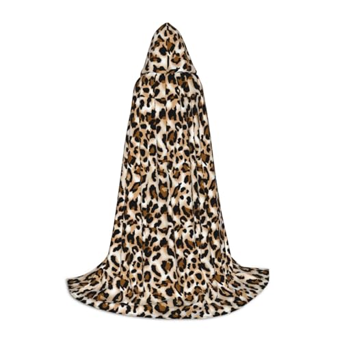 JBJGKHLP Unisex Kapuzenumhang mit Leopardenmuster, Karneval, Halloween, Cosplay, Weihnachten, bequem, stilvoll von JBJGKHLP