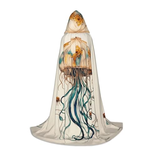 JBJGKHLP Unisex Kapuzenumhang mit Quallenmuster für Karneval, Halloween, Cosplay, Weihnachten, bequem, stilvoll JBJGKHLP Unisex Kapuzenumhang mit Quallenmuster für Karneval, Halloween, Cosplay, Weihnachten, bequem, stilvoll von JBJGKHLP