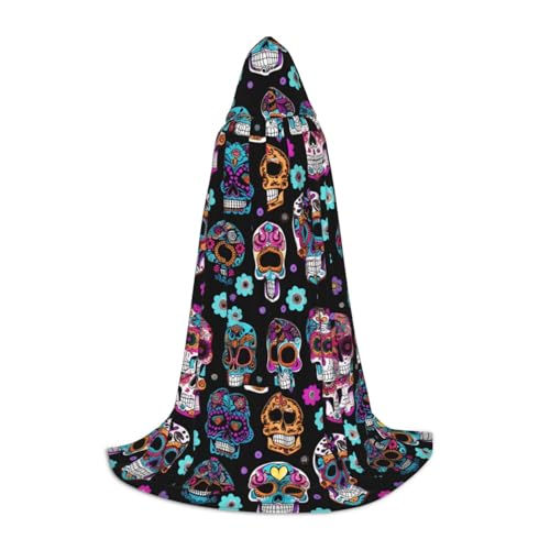 JBJGKHLP Unisex Kapuzenumhang mit Totenkopf-Motiv, Karneval, Halloween, Cosplay, Weihnachten, bequem, stilvoll von JBJGKHLP