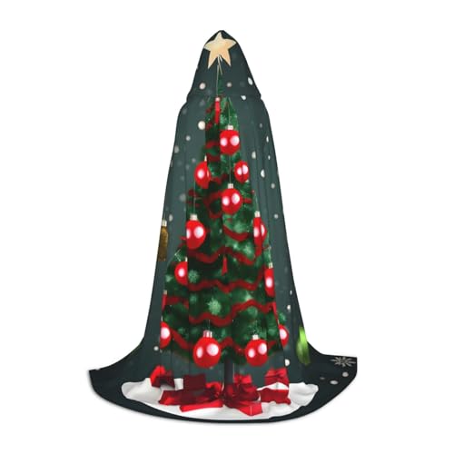 JBJGKHLP Unisex Kapuzenumhang mit Weihnachtsbaum und Kugel-Druck, Karneval, Halloween, Cosplay, Weihnachten, bequem, stilvoll JBJGKHLP Unisex Kapuzenumhang mit Weihnachtsbaum und Kugel-Druck, Karneval, Halloween, Cosplay, Weihnachten, bequem, stilvoll von JBJGKHLP