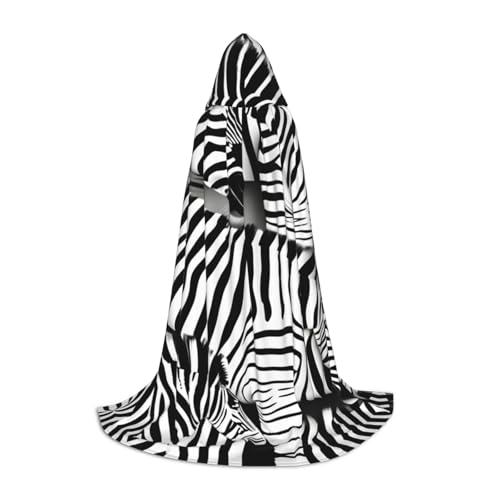 JBJGKHLP Unisex Kapuzenumhang mit Zebramuster für Karneval, Halloween, Cosplay, Weihnachten, bequem, stilvoll von JBJGKHLP