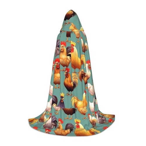 JBJGKHLP Unisex Kapuzenumhang mit niedlichem Hahn-Huhn-Aufdruck, Karneval, Halloween, Cosplay, Weihnachten, bequem, stilvoll JBJGKHLP Unisex Kapuzenumhang mit niedlichem Hahn-Huhn-Aufdruck, Karneval, Halloween, Cosplay, Weihnachten, bequem, stilvoll von JBJGKHLP