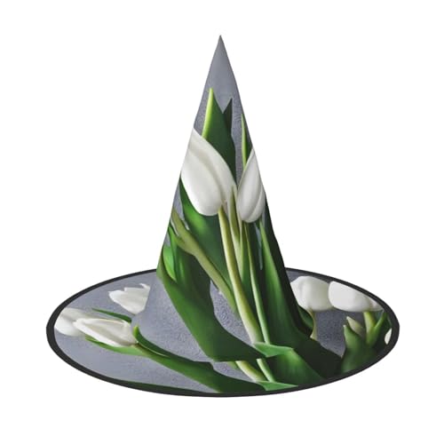 JBJGKHLP Weiße Tulpen Blumen Druck Halloween Hexenhut Unisex Karneval Cosplay Party Mode Cap Kostüm Zubehör JBJGKHLP Weiße Tulpen Blumen Druck Halloween Hexenhut Unisex Karneval Cosplay Party Mode Cap Kostüm Zubehör von JBJGKHLP