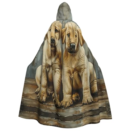 JBJGKHLP Welpen-Hunde-Aufdruck, Unisex, Erwachsene, mit Kapuze, langärmelig, Umhang, Halloween, Weihnachten, Karneval, Mottopartys von JBJGKHLP