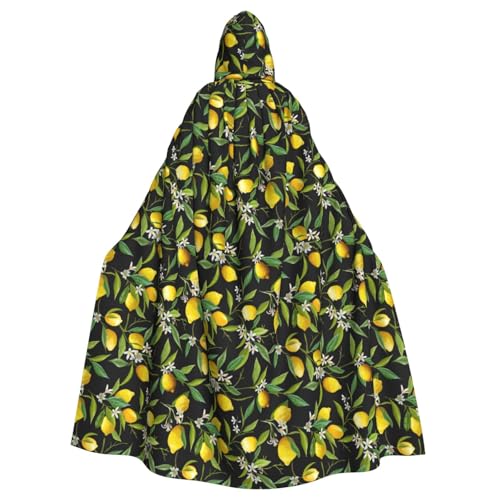 JBJGKHLP Zitronen- und Blumendruck, atmungsaktiv, Unisex, mit Kapuze, für Halloween, Cosplay, Festivals JBJGKHLP Zitronen- und Blumendruck, atmungsaktiv, Unisex, mit Kapuze, für Halloween, Cosplay, Festivals von JBJGKHLP