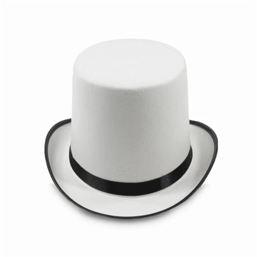 JBJYGSG Zauberer-Zylinder, Weißer Zylinder, Zauberer-Zylinder, Bühnenauftritte, Bowler-Zylinder, Kostüm Für Zauberer, Karneval, Fasching, Gentleman von JBJYGSG