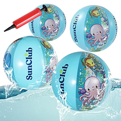 JBSON Wasserball, Strandball Beachball 4PCS für Pool Strand oder als Deko, Strandspielzeug Kinder in 40 cm Durchmesser von JBSON