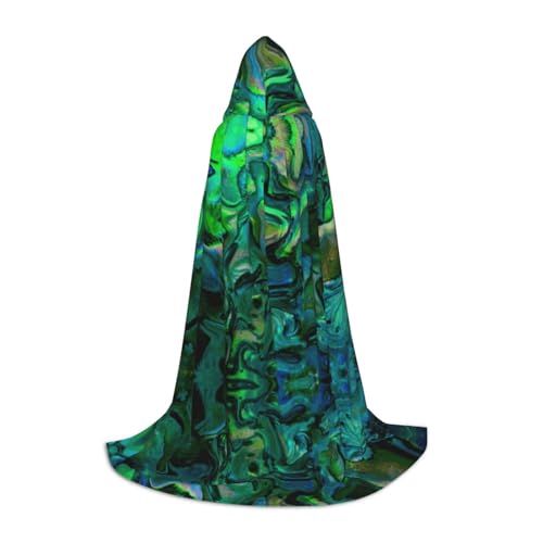 JBYJBX Abalone Kapuzenumhang mit Perlmutt-Druck, Unisex, Halloween, Cosplay, Kostüm, Weihnachten, Karneval, Party, Umhang von JBYJBX