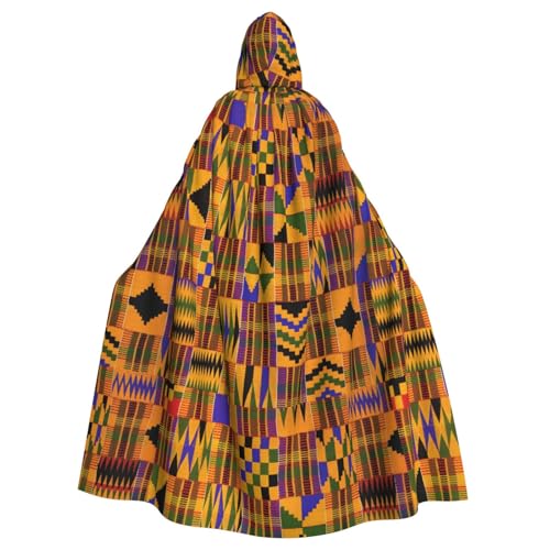 JBYJBX Afrikanischer Webdruck, Halloween, Cosplay, Mittelalter-Festivals, Unisex, Umhang mit Hut und Kapuze von JBYJBX