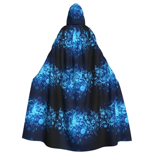 JBYJBX Blauer Umhang mit Musiknoten für Halloween, Cosplay, Mittelalter-Festivals, Unisex, volle Länge, Umhang mit Hut und Kapuze JBYJBX Blauer Umhang mit Musiknoten für Halloween, Cosplay, Mittelalter-Festivals, Unisex, volle Länge, Umhang mit Hut und Kapuze von JBYJBX