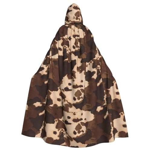 JBYJBX Brauner Kunstdruck aus Rindsleder, Halloween, Cosplay, Mittelalter-Festivals, Unisex, Umhang mit Hut und Kapuze JBYJBX Brauner Kunstdruck aus Rindsleder, Halloween, Cosplay, Mittelalter-Festivals, Unisex, Umhang mit Hut und Kapuze von JBYJBX