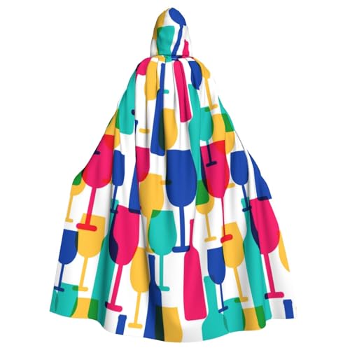 JBYJBX Cocktailgläser und Weinflaschen, bedruckt, Halloween, Cosplay, Mittelalter-Festivals, Unisex, Umhang mit Hut und Kapuze JBYJBX Cocktailgläser und Weinflaschen, bedruckt, Halloween, Cosplay, Mittelalter-Festivals, Unisex, Umhang mit Hut und Kapuze von JBYJBX