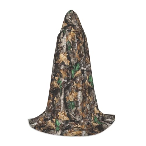 JBYJBX Cold Tree Camouflage-Druck, Unisex, Kapuzenumhang, Halloween, Cosplay, Kostüm, Weihnachten, Karneval, Party, Umhang von JBYJBX