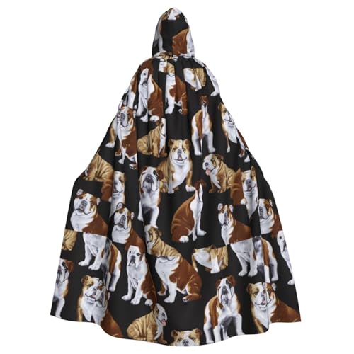 JBYJBX Englische Bulldoggen-Druck, Halloween, Cosplay, Mittelalter-Festivals, Unisex, Umhang mit Hut und Kapuze JBYJBX Englische Bulldoggen-Druck, Halloween, Cosplay, Mittelalter-Festivals, Unisex, Umhang mit Hut und Kapuze von JBYJBX
