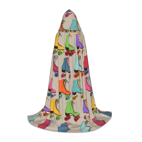 JBYJBX Farbenfroher Rollschuh-Druck, Unisex, Kapuzenumhang, Halloween, Cosplay, Kostüm, Weihnachten, Karneval, Party, Umhang JBYJBX Farbenfroher Rollschuh-Druck, Unisex, Kapuzenumhang, Halloween, Cosplay, Kostüm, Weihnachten, Karneval, Party, Umhang von JBYJBX