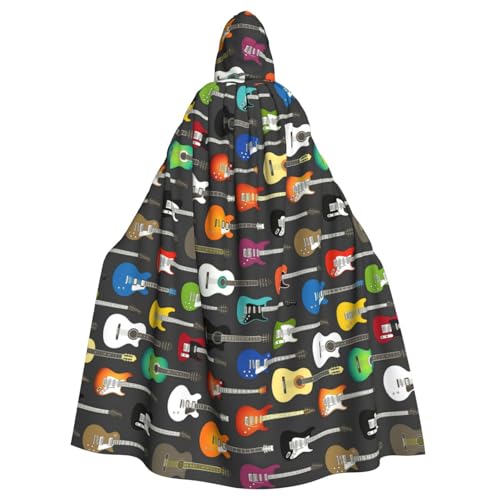 JBYJBX Farbiger Akustik- und Gitarren-Druck, Halloween, Cosplay, Mittelalter-Festivals, Unisex, Umhang mit Hut und Kapuze JBYJBX Farbiger Akustik- und Gitarren-Druck, Halloween, Cosplay, Mittelalter-Festivals, Unisex, Umhang mit Hut und Kapuze von JBYJBX