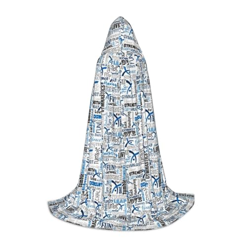JBYJBX Gymnastik-Umhang mit blauem Druck, Halloween, mit Kapuze, 130/150/170 cm, Karneval, Hexenkostüm, Cosplay, Mottoparty JBYJBX Gymnastik-Umhang mit blauem Druck, Halloween, mit Kapuze, 130/150/170 cm, Karneval, Hexenkostüm, Cosplay, Mottoparty von JBYJBX