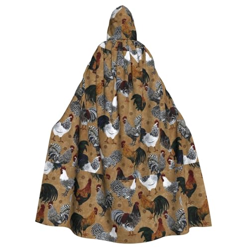 JBYJBX Hahn- und Huhn-Druck, Halloween, Cosplay, Mittelalter-Festivals, Unisex, Umhang in voller Länge, mit Hut und Kapuze JBYJBX Hahn- und Huhn-Druck, Halloween, Cosplay, Mittelalter-Festivals, Unisex, Umhang in voller Länge, mit Hut und Kapuze von JBYJBX