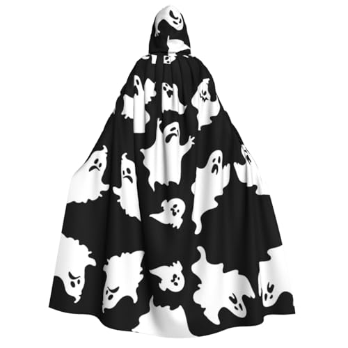 JBYJBX Halloween Gothic Print Full Length Hooded Cloak 190cm Adult Costume Halloween Cosplay Carnival Parties von JBYJBX