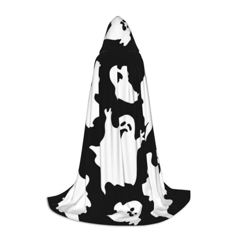 JBYJBX Halloween Gothic Print Halloween Kapuzenumhang 130/150/170cm Karneval Hexenkostüm Cosplay Mottoparty von JBYJBX
