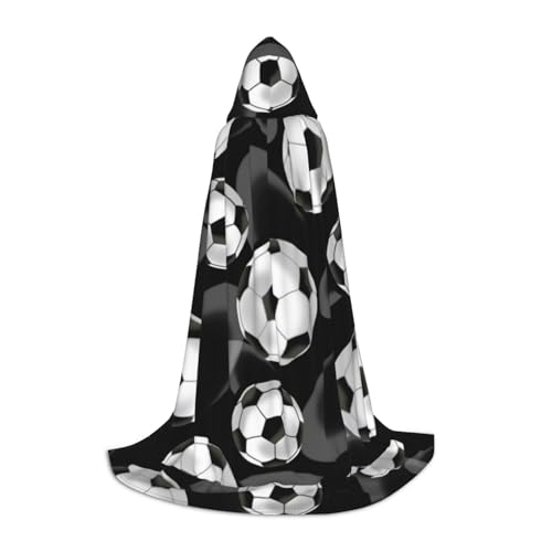 JBYJBX Halloween-Kapuzenumhang mit Fußball-Motiv, schwarz, 130/150/170 cm, Karneval, Hexenkostüm, Cosplay, Mottoparty JBYJBX Halloween-Kapuzenumhang mit Fußball-Motiv, schwarz, 130/150/170 cm, Karneval, Hexenkostüm, Cosplay, Mottoparty von JBYJBX