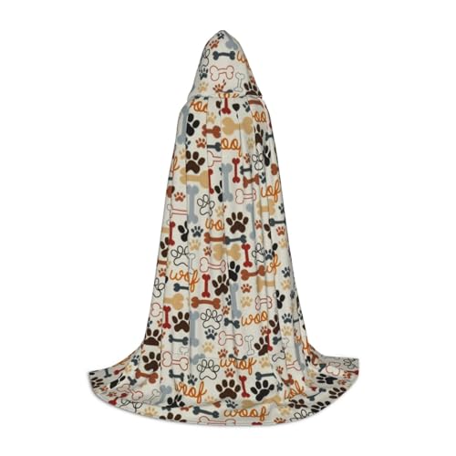 JBYJBX Halloween-Kapuzenumhang mit Hundeknochen und Pfotenabdrücken, 130/150/170 cm, Karneval, Hexenkostüm, Cosplay, Mottoparty JBYJBX Halloween-Kapuzenumhang mit Hundeknochen und Pfotenabdrücken, 130/150/170 cm, Karneval, Hexenkostüm, Cosplay, Mottoparty von JBYJBX