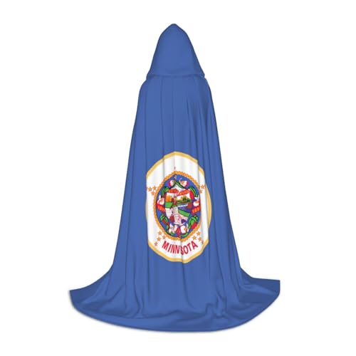 JBYJBX Halloween Kapuzenumhang mit Minnesota Staatsflagge, 130/150/170 cm, Halloween-Kostüm, Karnevalskostüm, Cosplay-Themenparty von JBYJBX