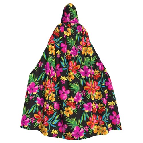 JBYJBX Hawaiianischer Blumendruck, Halloween, Cosplay, Mittelalter-Festivals, Unisex, Umhang mit Hut und Kapuze JBYJBX Hawaiianischer Blumendruck, Halloween, Cosplay, Mittelalter-Festivals, Unisex, Umhang mit Hut und Kapuze von JBYJBX