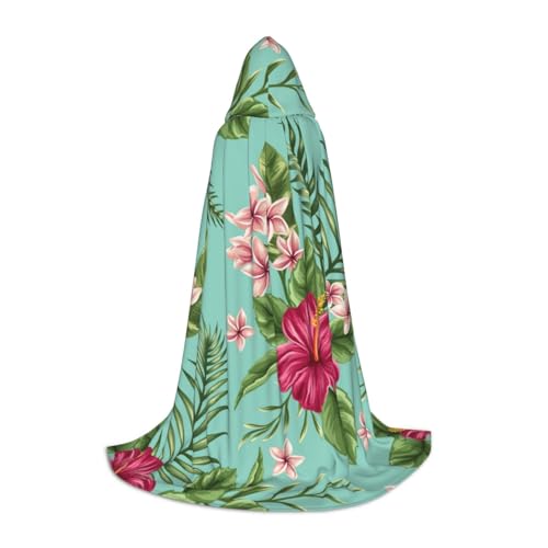 JBYJBX Hawaiianischer Umhang mit tropischen Blättern und Blumen, Halloween-Kapuzenumhang, 130/150/170 cm, Karneval, Hexenkostüm, Cosplay, Mottoparty JBYJBX Hawaiianischer Umhang mit tropischen Blättern und Blumen, Halloween-Kapuzenumhang, 130/150/170 cm, Karneval, Hexenkostüm, Cosplay, Mottoparty von JBYJBX